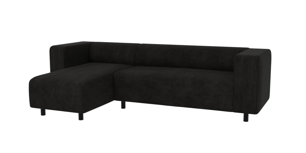 Wohnli Möbelsuche - Modernes Ecksofa mit Ottomane aus Cord-Stoff