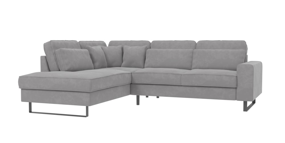 wohnli-moebel-suche-M25020579 Wohnli Möbelsuche - Ecksofa mit schwarzen Metall-Füßen aus Samt-Stoff