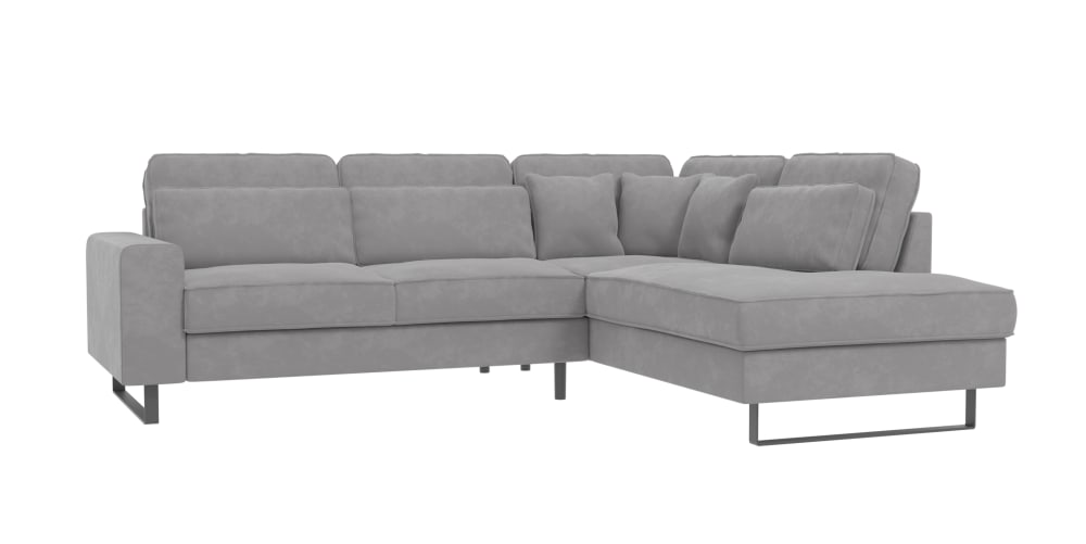 wohnli-moebel-suche-M25020584 Wohnli Möbelsuche - Ecksofa mit schwarzen Metall-Füßen aus Samt-Stoff