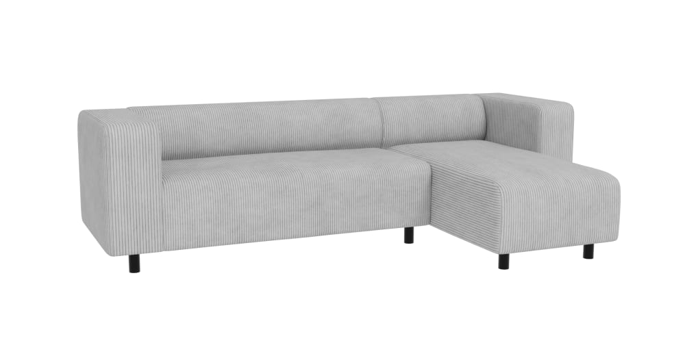 Wohnli Möbelsuche - Modernes Ecksofa mit Ottomane aus Cord-Stoff