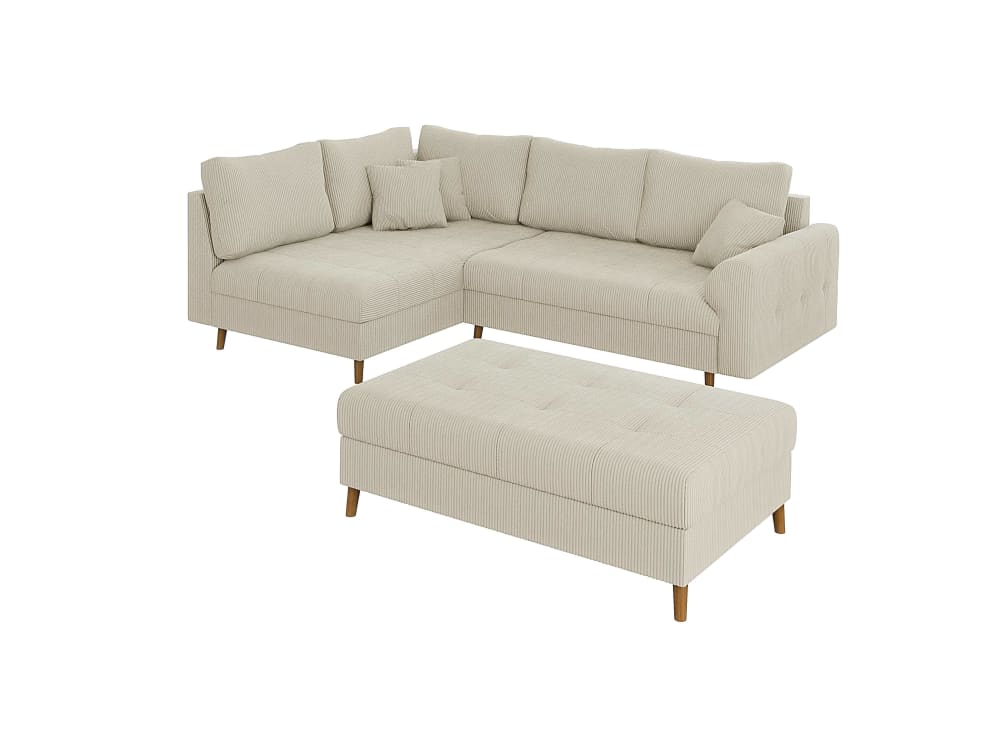 wohnli-moebel-suche-M25020612 Wohnli Möbelsuche - Ecksofa mit Schlaffunktion und Hocker aus Cord-Stoff