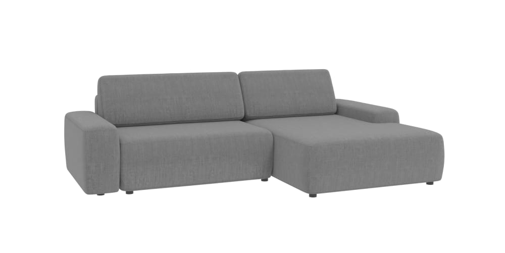 Wohnli Möbelsuche - Ecksofa mit Schlaffunktion und Bettkasten aus Samt-Stoff