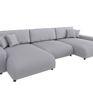 Wohnli Möbelsuche - Wohnlandschaft mit Schlaffunktion und Bettkasten in Cord-Stoff
