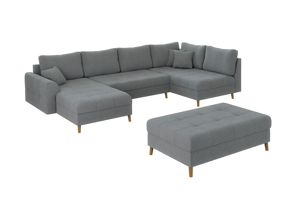 wohnli-moebel-suche-M25020687 Wohnli Möbelsuche - Wohnlandschaft mit Schlaffunktion und Hocker aus Boucle-Stoff