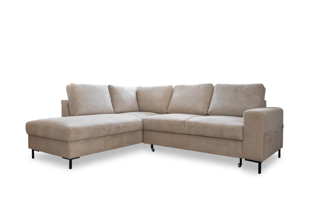 Wohnli Möbelsuche - 6-Sitzer Ecksofa mit Bettfunktion aus Cord
