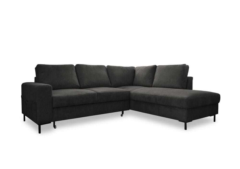 Wohnli Möbelsuche - 6-Sitzer Ecksofa mit Bettfunktion aus Cord