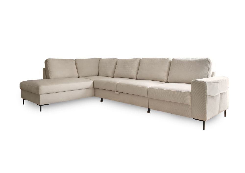 Wohnli Möbelsuche - 7-Sitzer Ecksofa mit Bettfunktion aus Cord
