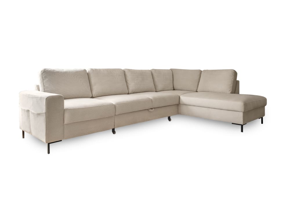 Wohnli Möbelsuche - 7-Sitzer Ecksofa mit Bettfunktion aus Cord