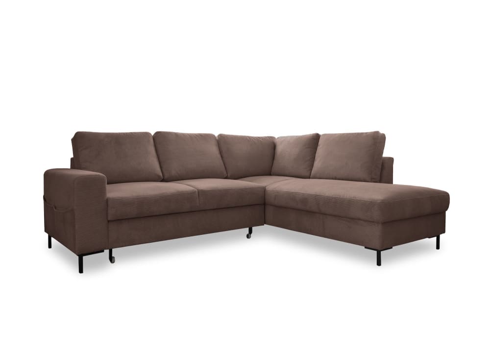 Wohnli Möbelsuche - 6-Sitzer Ecksofa mit Bettfunktion aus Cord