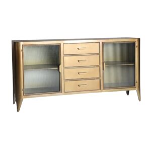 wohnli-moebel-suche-M25021076-1 Sideboard aus Eisen in Goldfarbe 160x40x80cm 160x80x40cm Metall Gold Kodu Möbel Esszimmermöbel Sideboards, Highboards & niedrige Anrichten