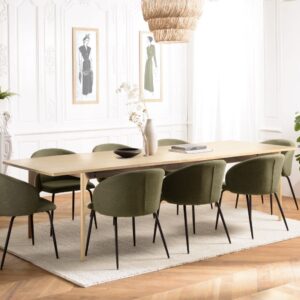 Esstisch außen 240/292 cm 240x76x100cm Holz Beige MACABANE Möbel Esszimmermöbel Esstische