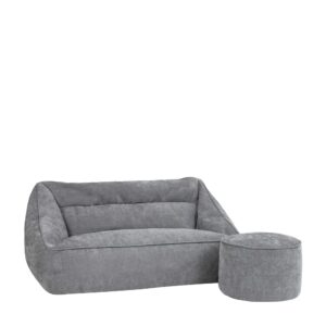 wohnli-moebel-suche-M25023016 Wohnli Möbelsuche - 2-tlg. Sitzsack-Set aus Chenille-Stoff : Sofa und runder Hocker