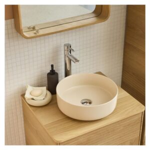 wohnli-moebel-suche-M25025140-1 Rundes Aufsatzwaschbecken 36 x 36 cm 36x12x36cm Keramik Beige Mob In Möbel Badezimmermöbel Waschtische