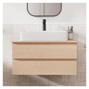 Einzelspültisch-Set 80 cm + Spüle 80x45x46cm Spanplatte Braun Mob In Möbel Badezimmermöbel Waschtische