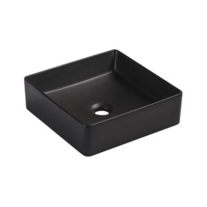 wohnli-moebel-suche-M25025158-1 5 cm quadratisches Aufsatzwaschbecken aus schwarzer Keramik