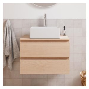 wohnli-moebel-suche-M25025160-1 Einzelspültisch-Set 60cm + Becken + Armatur 60x45x46cm Spanplatte Braun Mob In Möbel Badezimmermöbel Waschtische