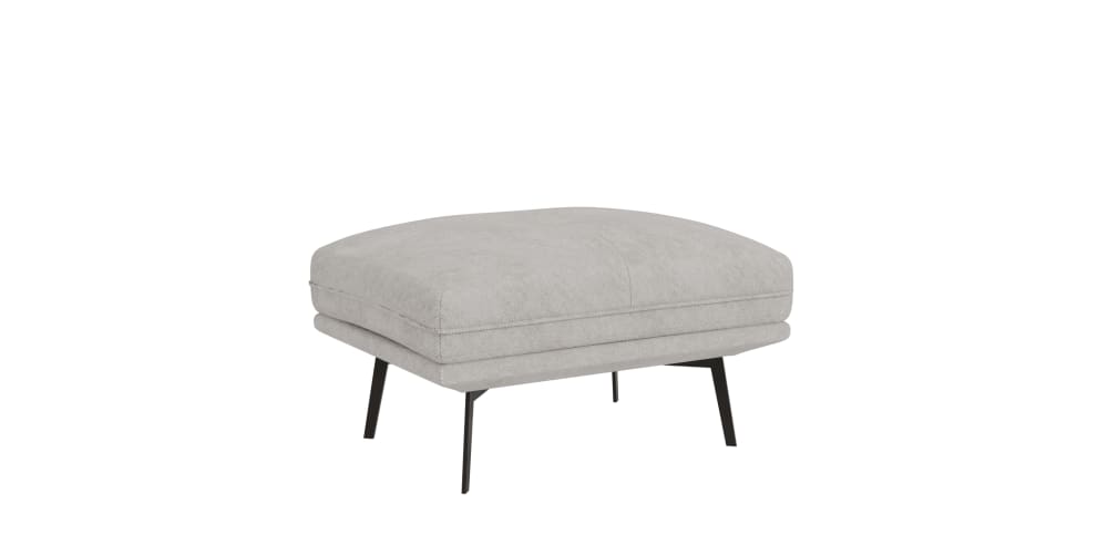 Wohnli Möbelsuche - Moderner Hocker mit schwarzen Metall-Füßen aus Samt-Stoff