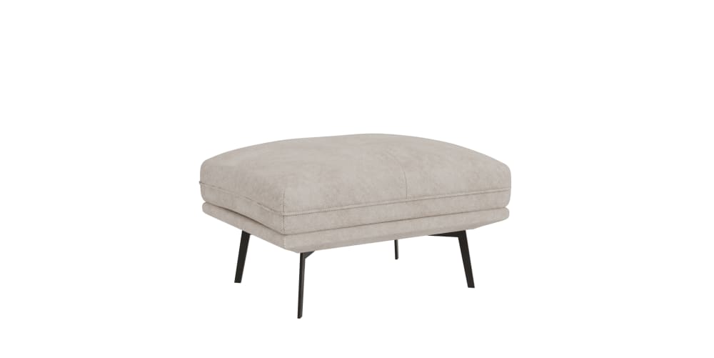 Wohnli Möbelsuche - Moderner Hocker mit schwarzen Metall-Füßen aus Samt-Stoff