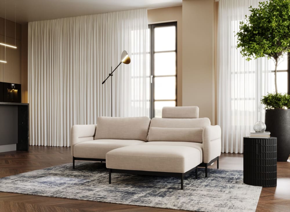 wohnli-moebel-suche-M25027667-1 100x42x100cm Stoff Beige Selsey Sofas und Sessel Sessel, Poufs und Fußbänke Sitzsäcke