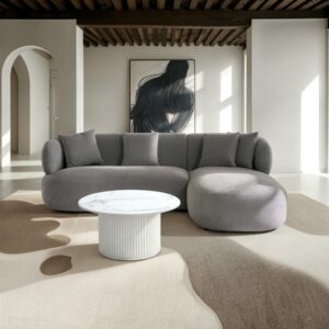 wohnli-moebel-suche-M25027775-1 Runder Couchtisch im skandinavischen Stil Weiß 80x42x80cm Spanplatte Weiß Furnhouse Möbel Wohnzimmermöbel Couchtische