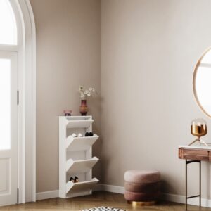 5 Fächern aus Stahl in Weiß