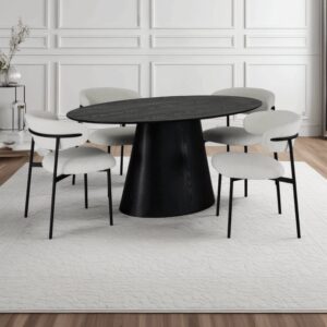 2er Set Esszimmerstühle Bouclé-Stoff Weiß 55x70x55cm Stoff Weiß Furnhouse Möbel Esszimmermöbel Stühle