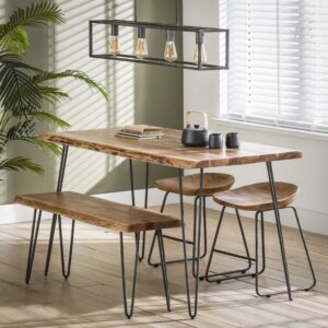 2er-Set Holz-Hocker ohne Rückenlehne 0x52x41cm Holz Braun Mathi Design Möbel Wohnzimmermöbel Hocker