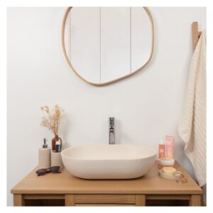 wohnli-moebel-suche-M25028691-1 ovales Aufsatzwaschbecken 53x35cm 53x13x35cm Keramik Beige Mob In Möbel Badezimmermöbel Waschtische