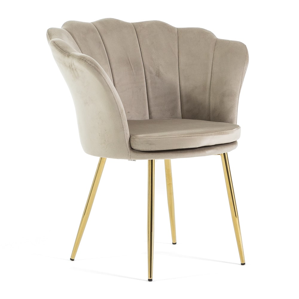 wohnli-moebel-suche-M25030203 Wohnli Möbelsuche - Schalensessel aus Samt beige mit goldenen Beinen