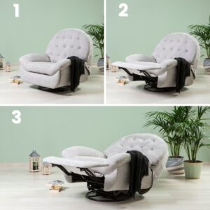 wohnli-moebel-suche-M25030209-1 Verstellbarer 3-Pos. Dreh-Schaukelstuhl grau 101x103x100cm Stoff Grau Siediti Fuori e Dentro Sofas und Sessel Sessel, Poufs und Fußbänke Sessel