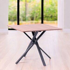 Quadratischer Tisch 90x90cm Metallbeine Holzplatte 90x75x90cm Spanplatte Braun Siediti Fuori e Dentro Möbel Esszimmermöbel Esstische