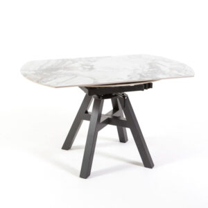 wohnli-moebel-suche-M25030221 Wohnli Möbelsuche - Ausziehbarer Tisch 135x85 zu ⌀135cm Keramikplatte Marmor