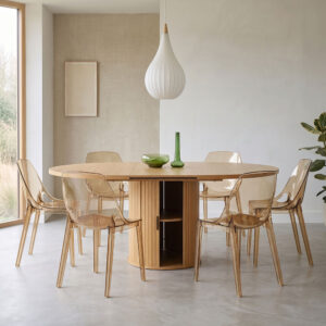 wohnli-moebel-suche-M25030307-1 2er-Set Stühle aus Polycarbonat transparent champagner 51x82x45cm PC - Polycarbonat Beige Siediti Fuori e Dentro Möbel Esszimmermöbel Stühle