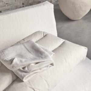 100x80x100cm Leinen Weiß Tikamoon Sofas und Sessel Sessel, Poufs und Fußbänke Sessel