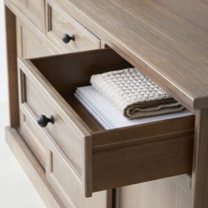 Sideboard aus massivem Kiefernholz 170 cm 166x86x48cm Holz Beige Tikamoon Möbel Esszimmermöbel Sideboards, Highboards & niedrige Anrichten