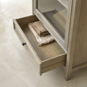 wohnli-moebel-suche-M25032918-1 Geschirrschrank aus massivem Kiefernholz 92x182x51cm Holz Beige Tikamoon Möbel Esszimmermöbel Vitrine und Vitrinenschrank