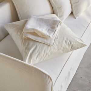 205x87x90cm Stoff Weiß Tikamoon Sofas und Sessel Sofas 2-Sitzer-Sofas & 3-Sitzer-Sofas