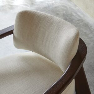 Sessel aus massivem Mindiholz mit naturfarbenem Stoffbezug 81x77x93cm Stoff Braun Tikamoon Sofas und Sessel Sessel, Poufs und Fußbänke Sessel