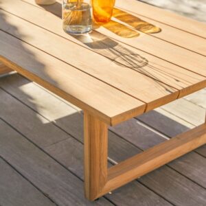 Loungetisch aus massivem Teakholz 140x40x80cm Holz Beige Tikamoon Möbel Wohnzimmermöbel Couchtische