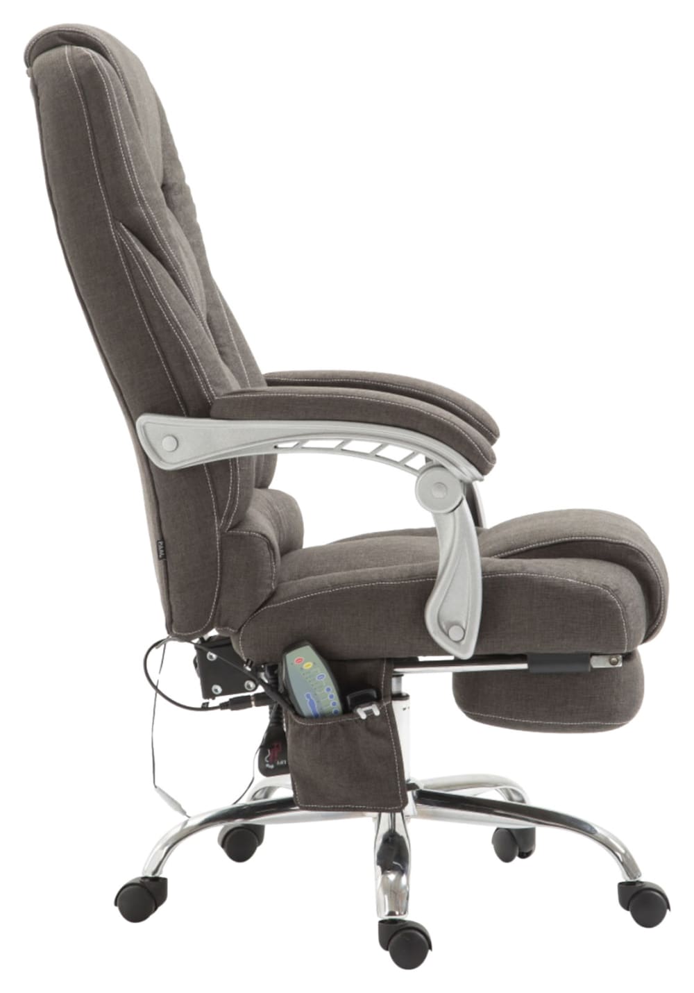 Bürostuhl drehbar mit Massagefunktion aus Stoff dunkelgrau 64x118x68cm Stoff Grau CLP Möbel Büromöbel Bürostühle