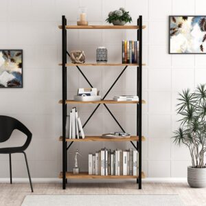 90x34x180cm Metall Braun Concept Usine Möbel Wohnzimmermöbel Bücherregale