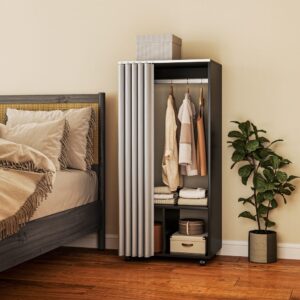 Armoire penderie mobile avec tringle et étagères polyester noir 60x128x40cm Spanplatte Schwarz Homcom Möbel Schlafzimmermöbel Schränke