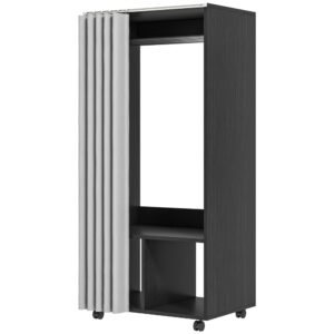 Wohnli Möbelsuche - Armoire penderie mobile avec tringle et étagères polyester noir
