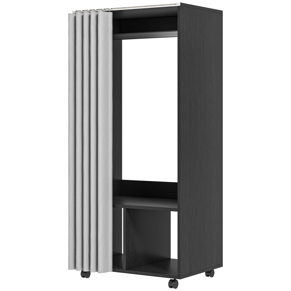 Wohnli Möbelsuche - Armoire penderie mobile avec tringle et étagères polyester noir