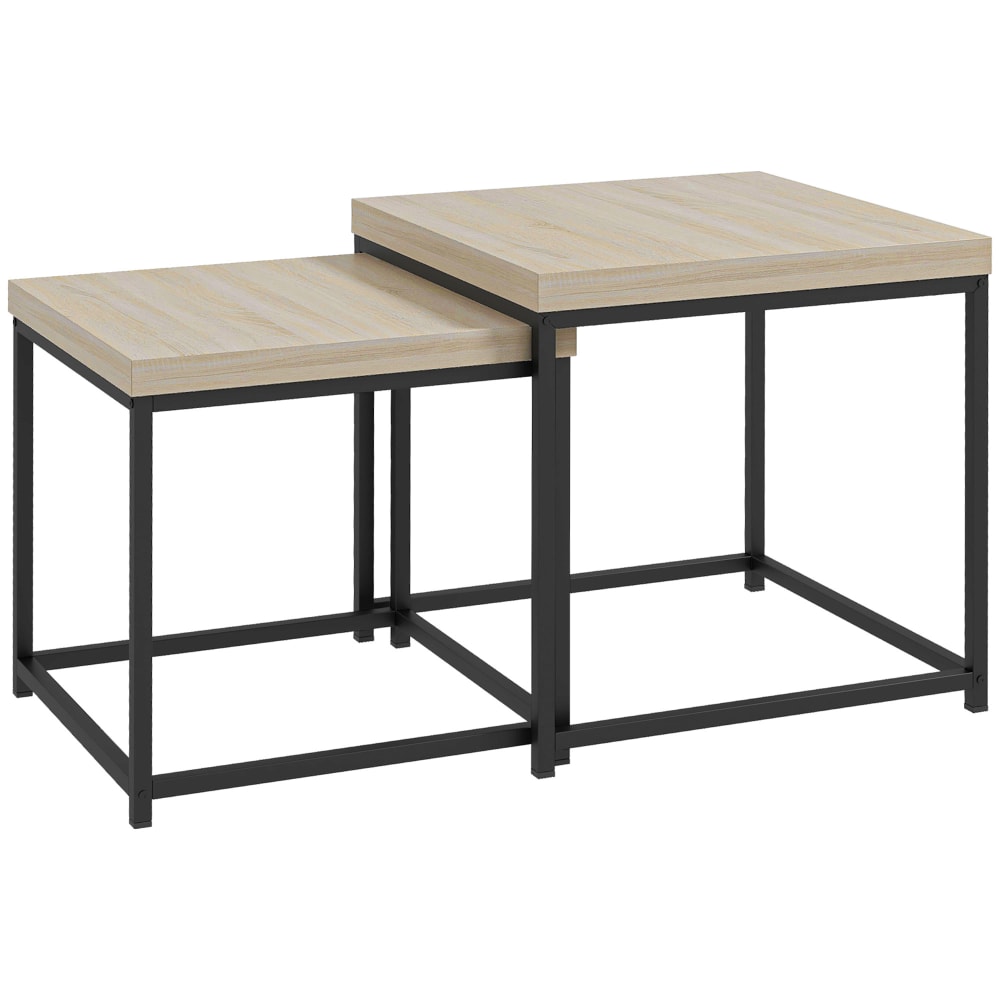 wohnli-moebel-suche-M25035176 Wohnli Möbelsuche - 2er-Set Stapeltische Stahlrahmen & Hellholzplatten