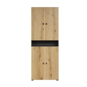 wohnli-moebel-suche-M25035686 Wohnli Möbelsuche - Doppelte Badezimmersäule mit 4 Türen L70 cm - Eichendekor und Grau
