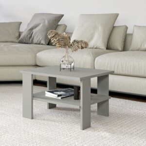 Couchtisch mit 1 Regalboden L60 cm - DUAMA - Grau 60x37x45cm Spanplatte Grau Calicosy Möbel Wohnzimmermöbel Couchtische