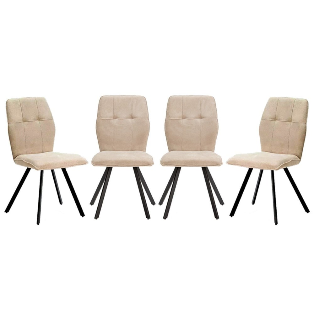 wohnli-moebel-suche-M25035757 Wohnli Möbelsuche - 4er-Set Stühle aus Stoff mit Metallbeinen