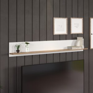 Wandregal mit 1 Ablage L170 cm - VITORIA - Weiß 170x25x18cm Spanplatte Weiß Calicosy Möbel Wohnzimmermöbel Regale
