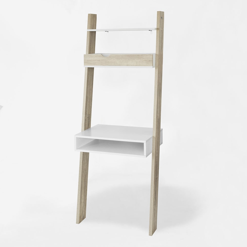 wohnli-moebel-suche-M25036994 Wohnli Möbelsuche - Bücherregal mit Schreibtisch Wandregal aus Span und MDF Weißnatur